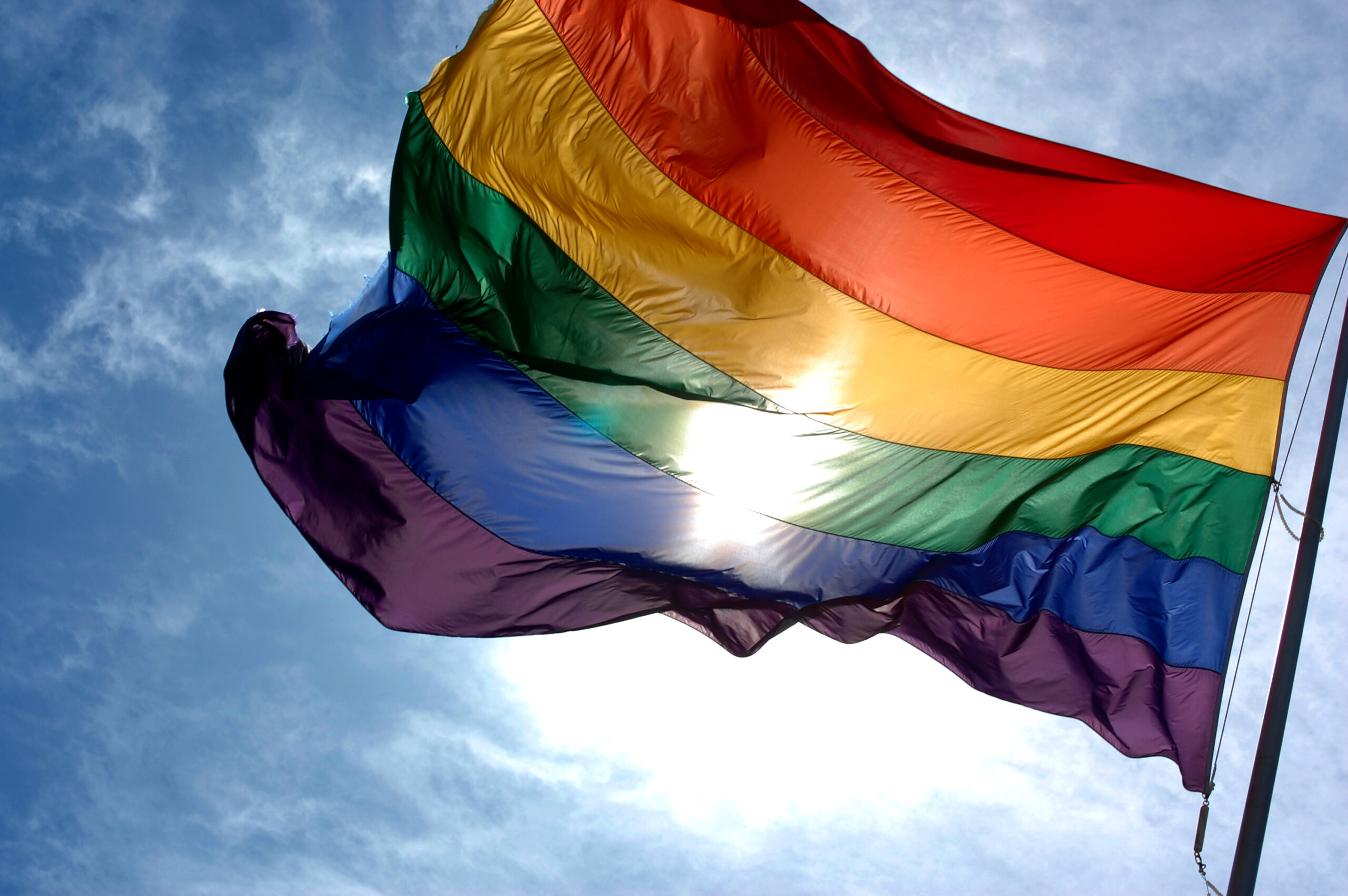 pride flag waving in the wing