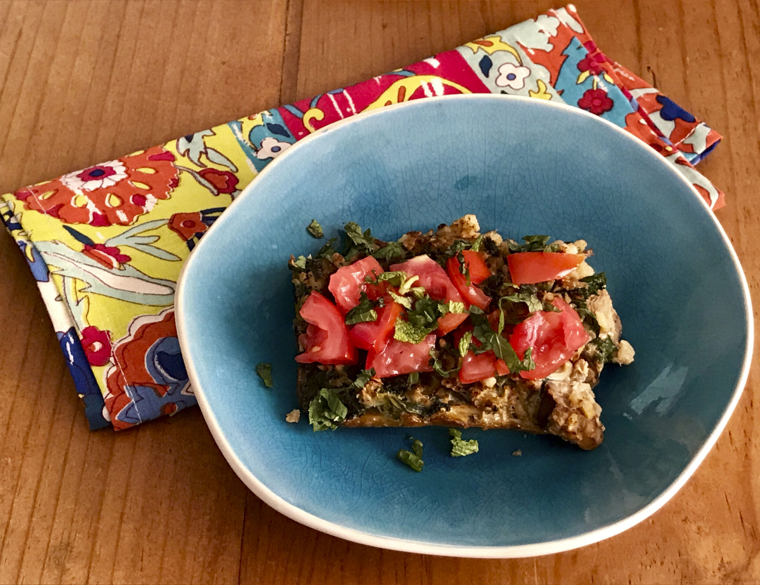 Cauliflower Rice Kugel with Eggplant and Kale (Photo/Faith Kramer)