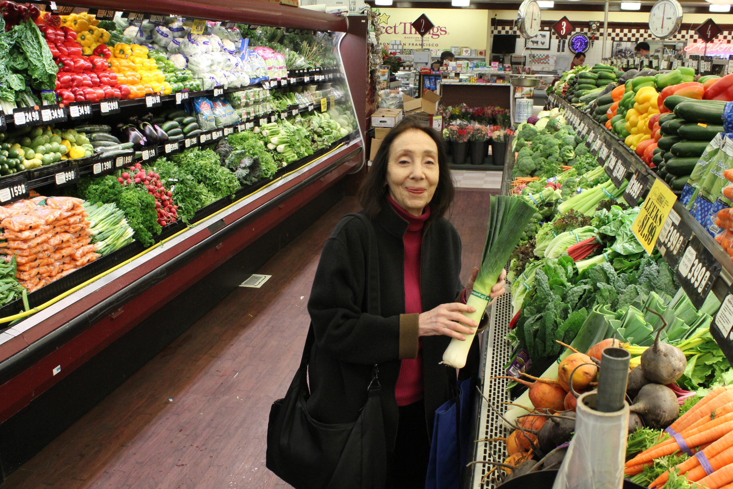 Local chef and author Joyce Goldstein selects fresh vegetables for her holiday menu. (Photo/David A.M. Wilensky)