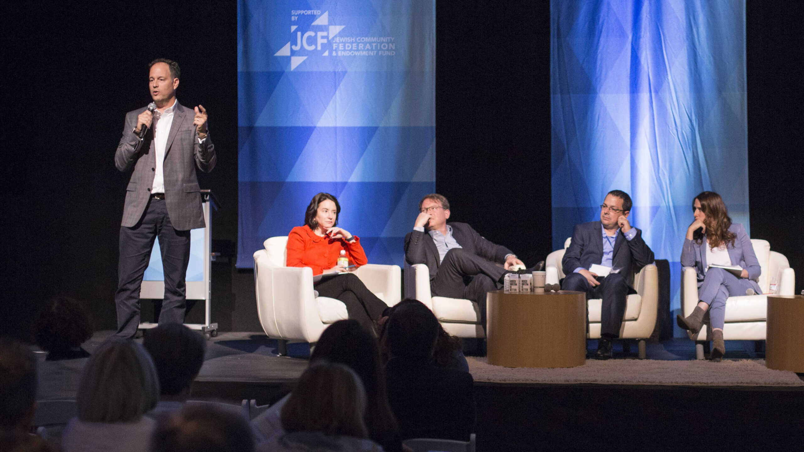 Zack Bodner, CEO of the Oshman Family JCC, speaks at the opening session of the Zionism 3.0 conference, Oct. 15, 2017. (Photo/Courtesy OFJCC)