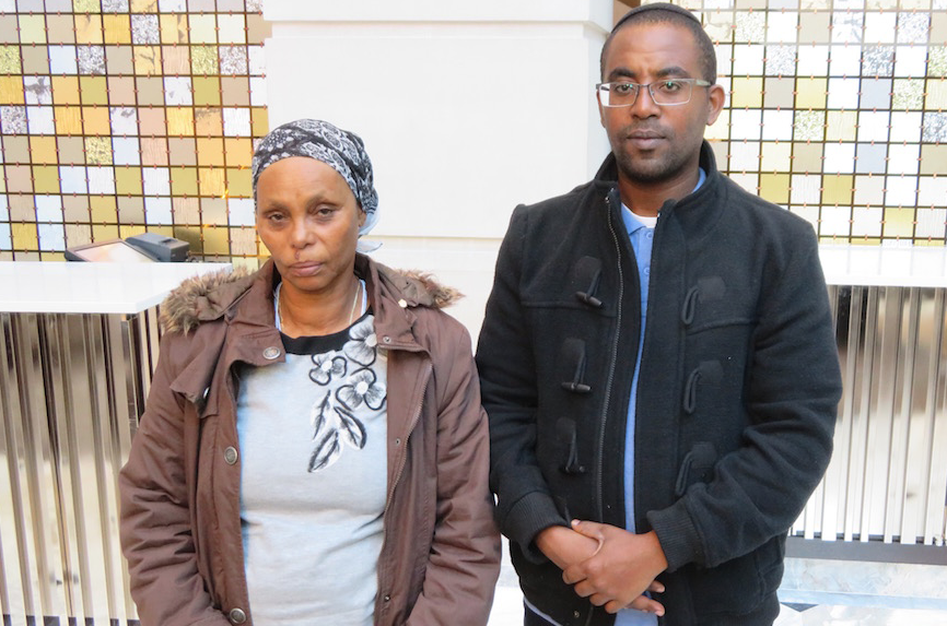 Agamesh Mengistu, mother of Avera Mengistu, with her son Ilan, in Washington, D.C., Nov. 17, 2017. (Photo/JTA-Ron Kampeas)