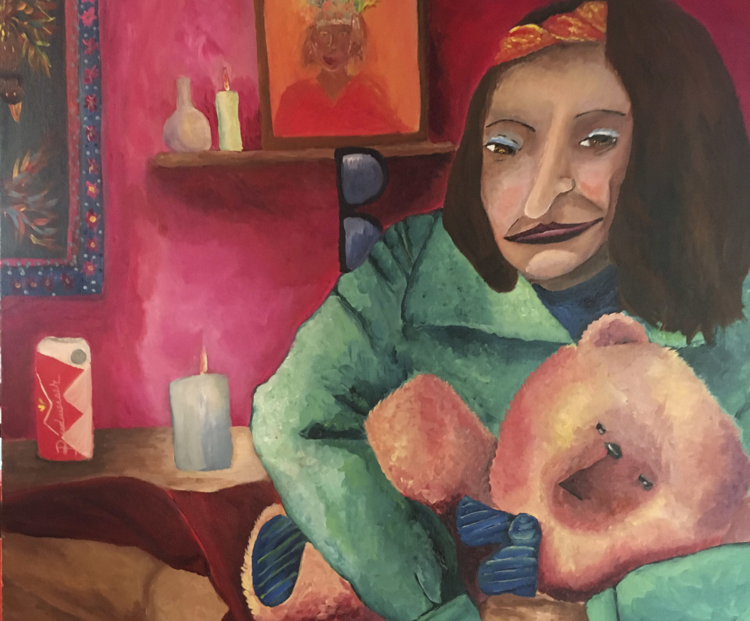 Rabbi Elliot Kukla’s fantastical painting of Sylvia Rivera’s bedroom based on a photograph of the late transgender activist