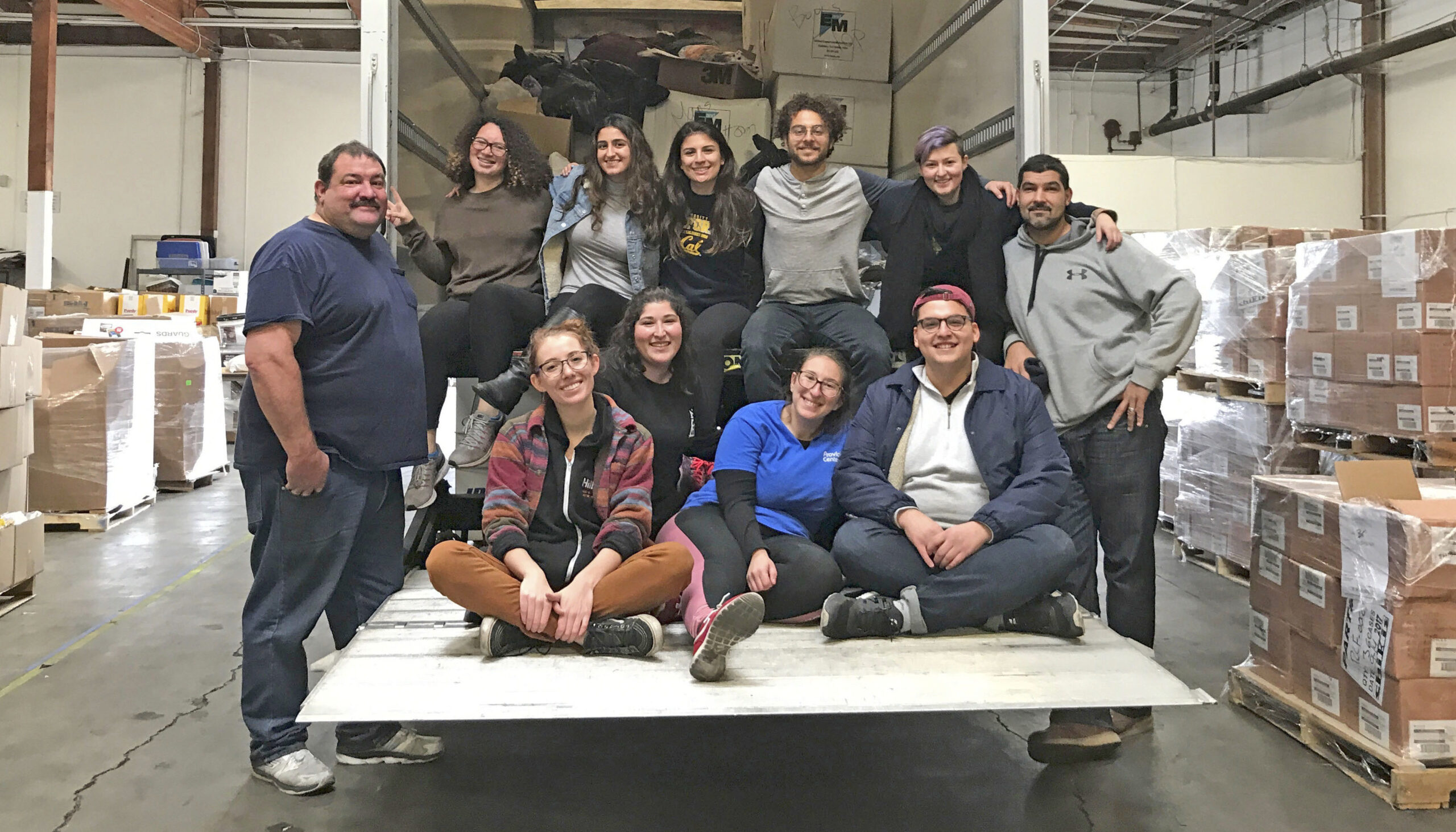 Students and staff from San Francisco Hillel, Berkeley Hillel and Hillel at Stanford spent time during the Martin Luther King Jr. holiday weekend helping North Bay fire victims. (Photo/Courtesy SF Hillel)