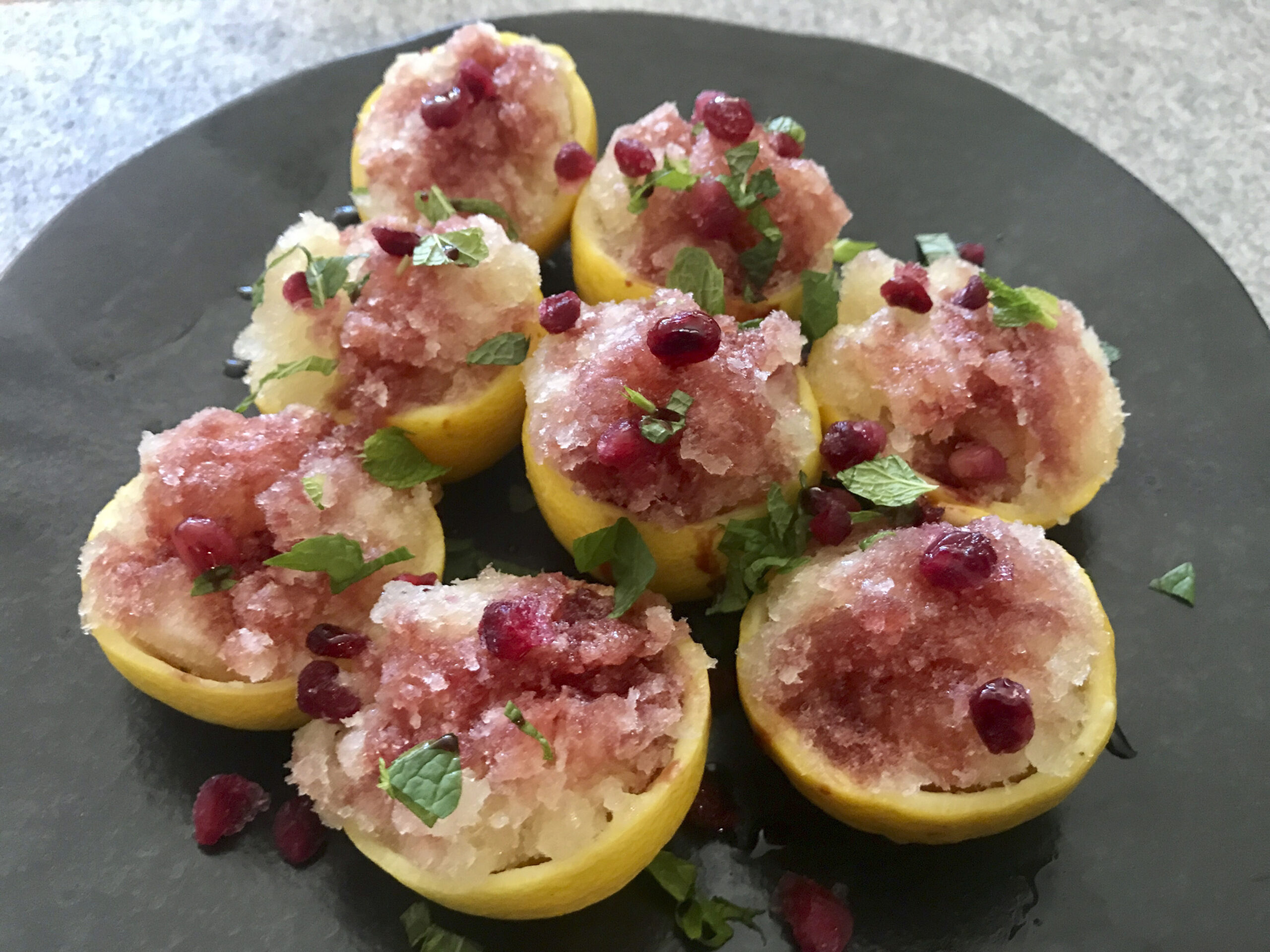 Lemon Ice with Pomegranate Sauce (Photo/Faith Kramer)