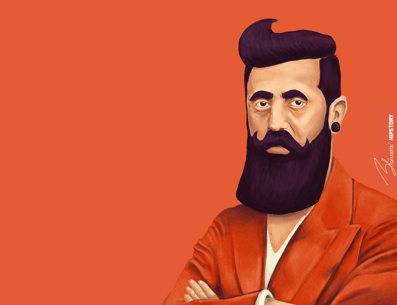 "Hipster Herzl," part of Israeli artist Amit Shimoni's Hipstory series, reimagines the legendary Zionist leader and his iconic beard.