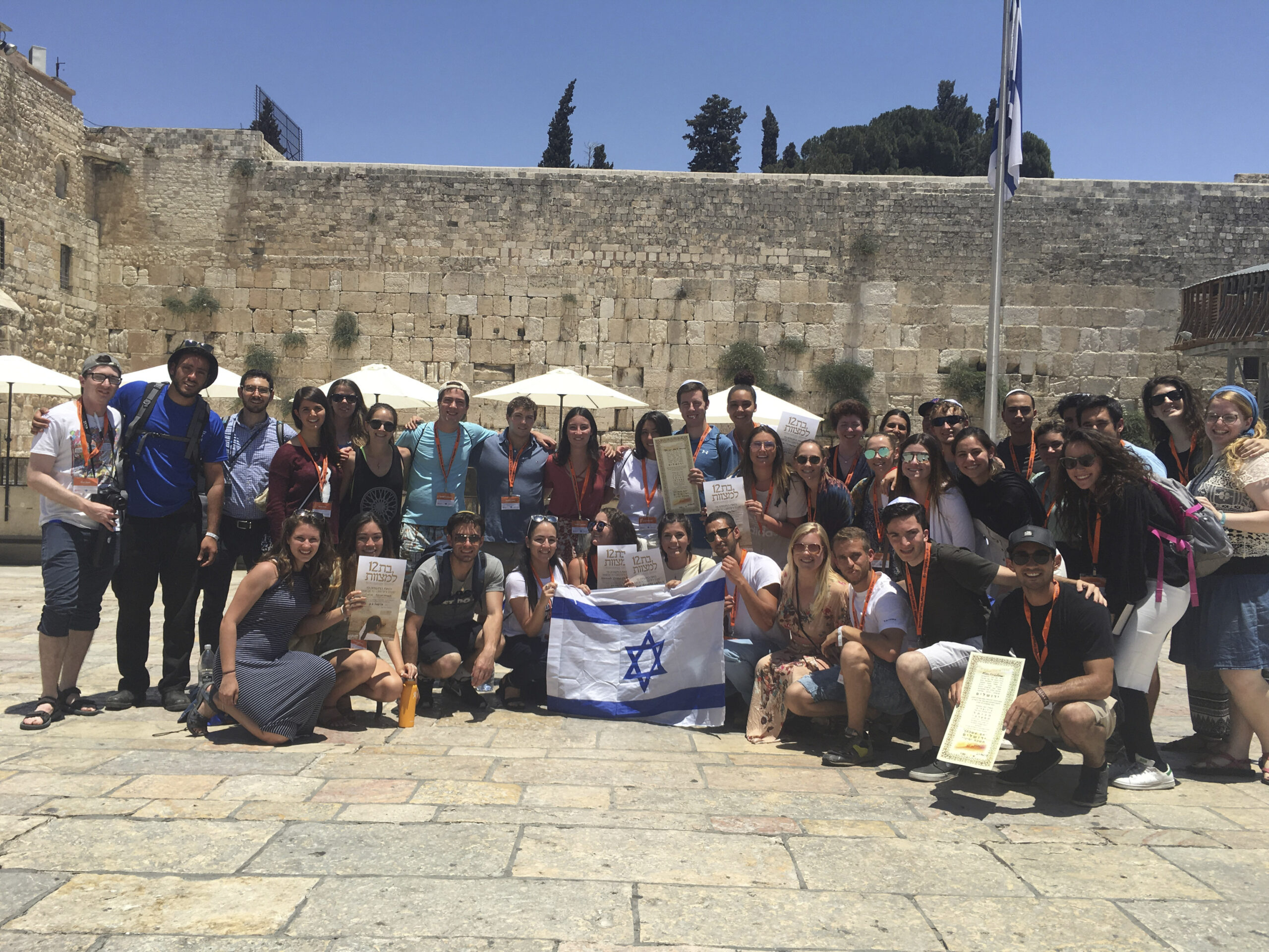 Stanford University students in Jerusalem on a Birthright Israel trip in 2017.