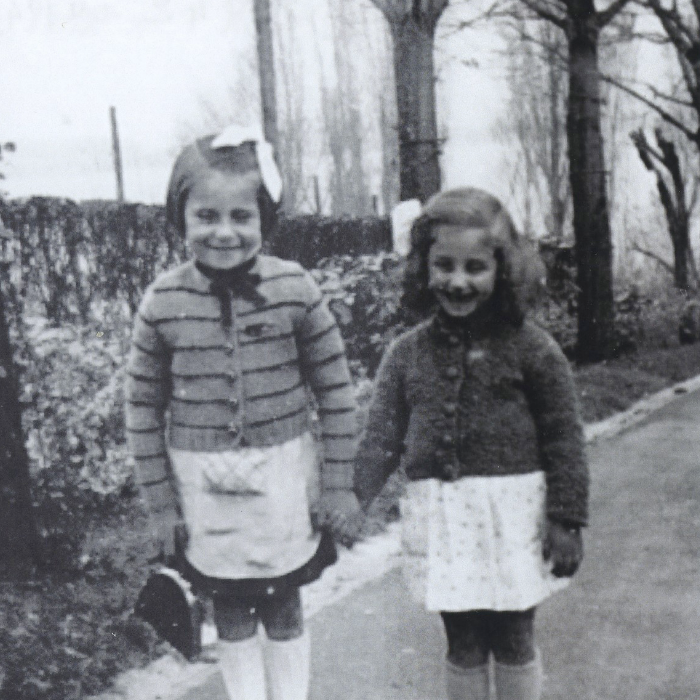 Lilianne Kuhn (right) in Conjux, France, ca. 1942