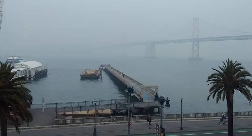 A smoky view of the Bay Bridge from San Francisco, Nov. 15, 2018