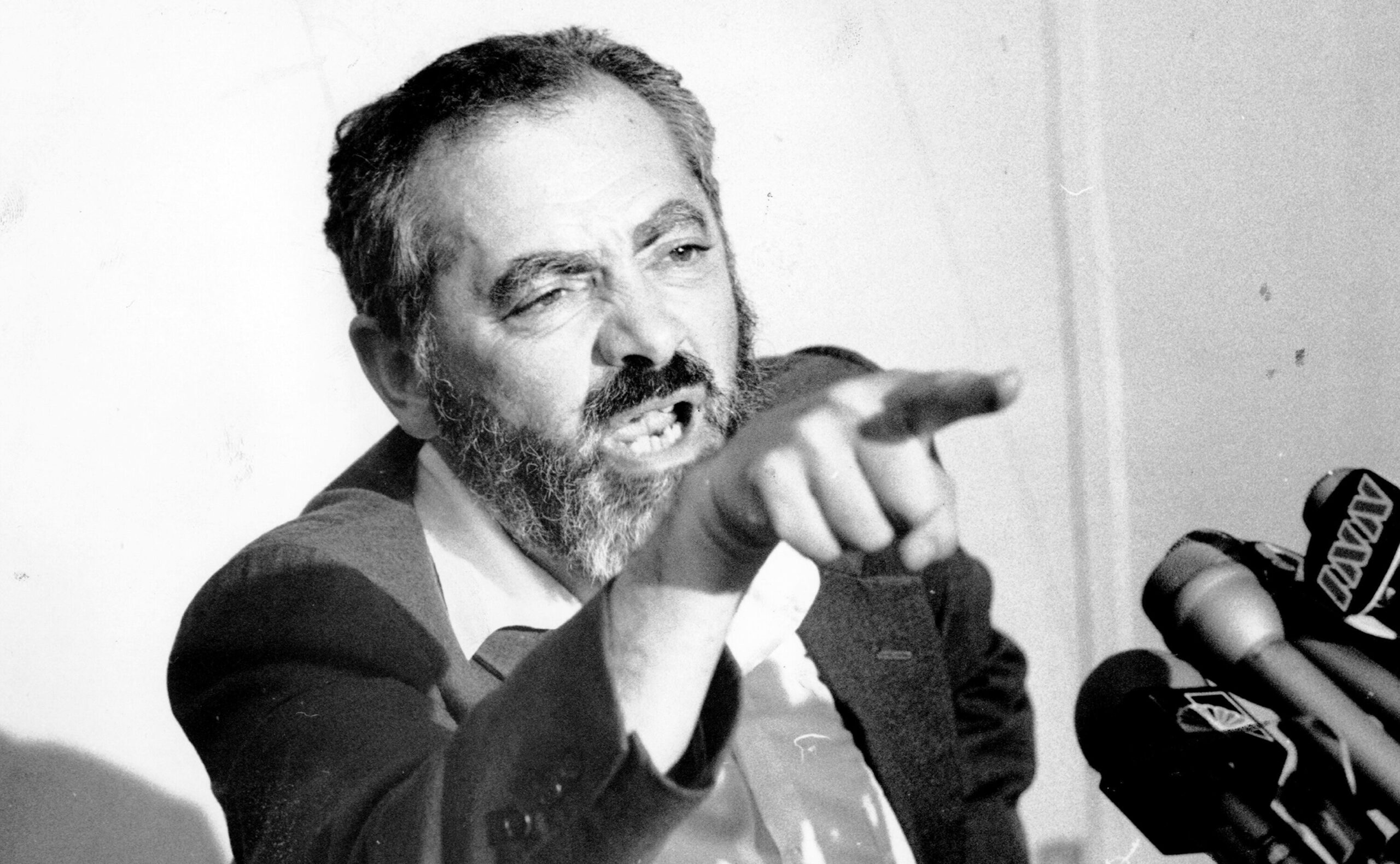 Rabbi Meir Kahane at a New York news conference, Aug. 31, 1984. (Photo/JTA-Gene Kappock-NY Daily News Archive via Getty Images)