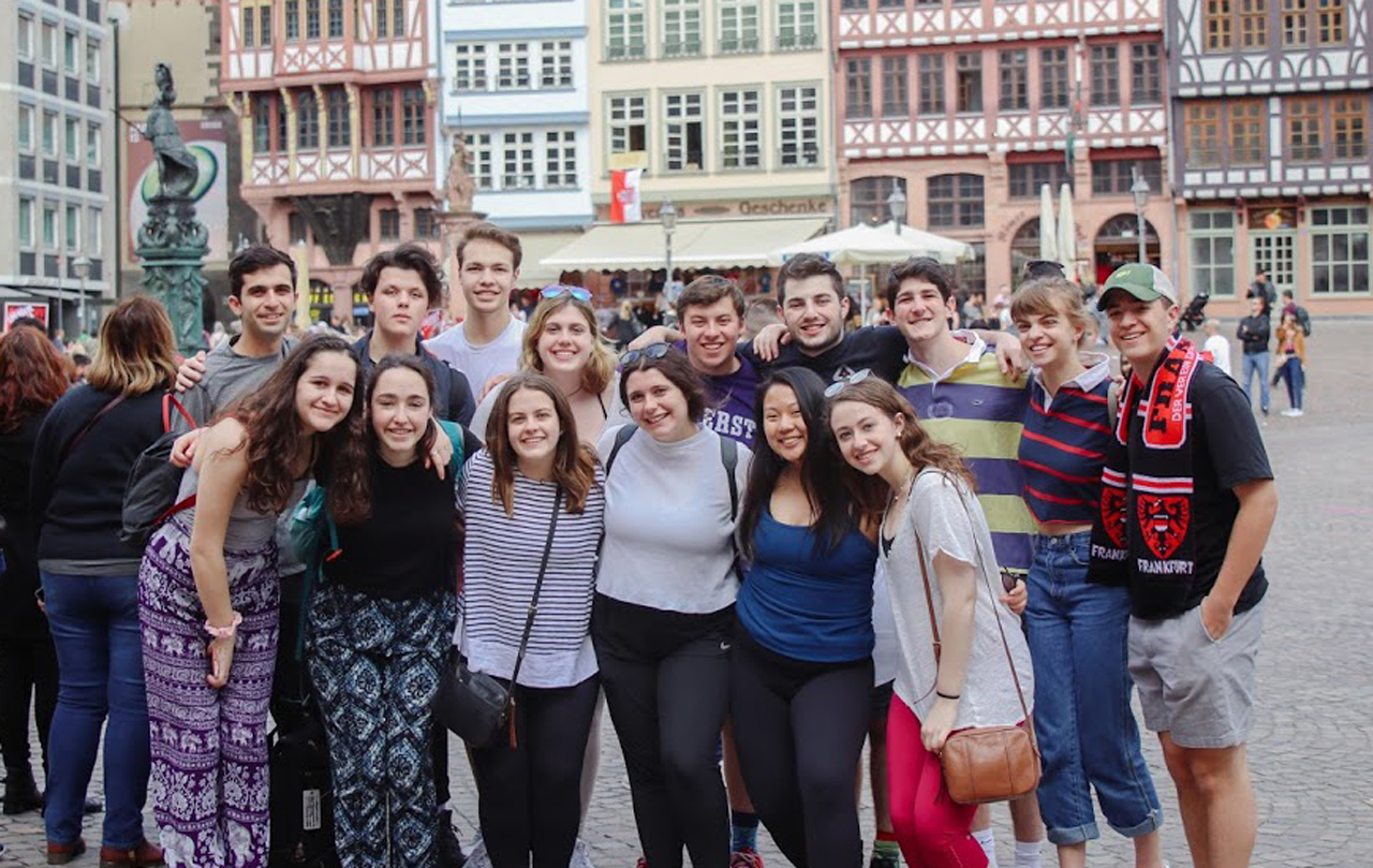 Emily Leyfer (second from right) with other teens on a BBYO-sponsored trip to Germany