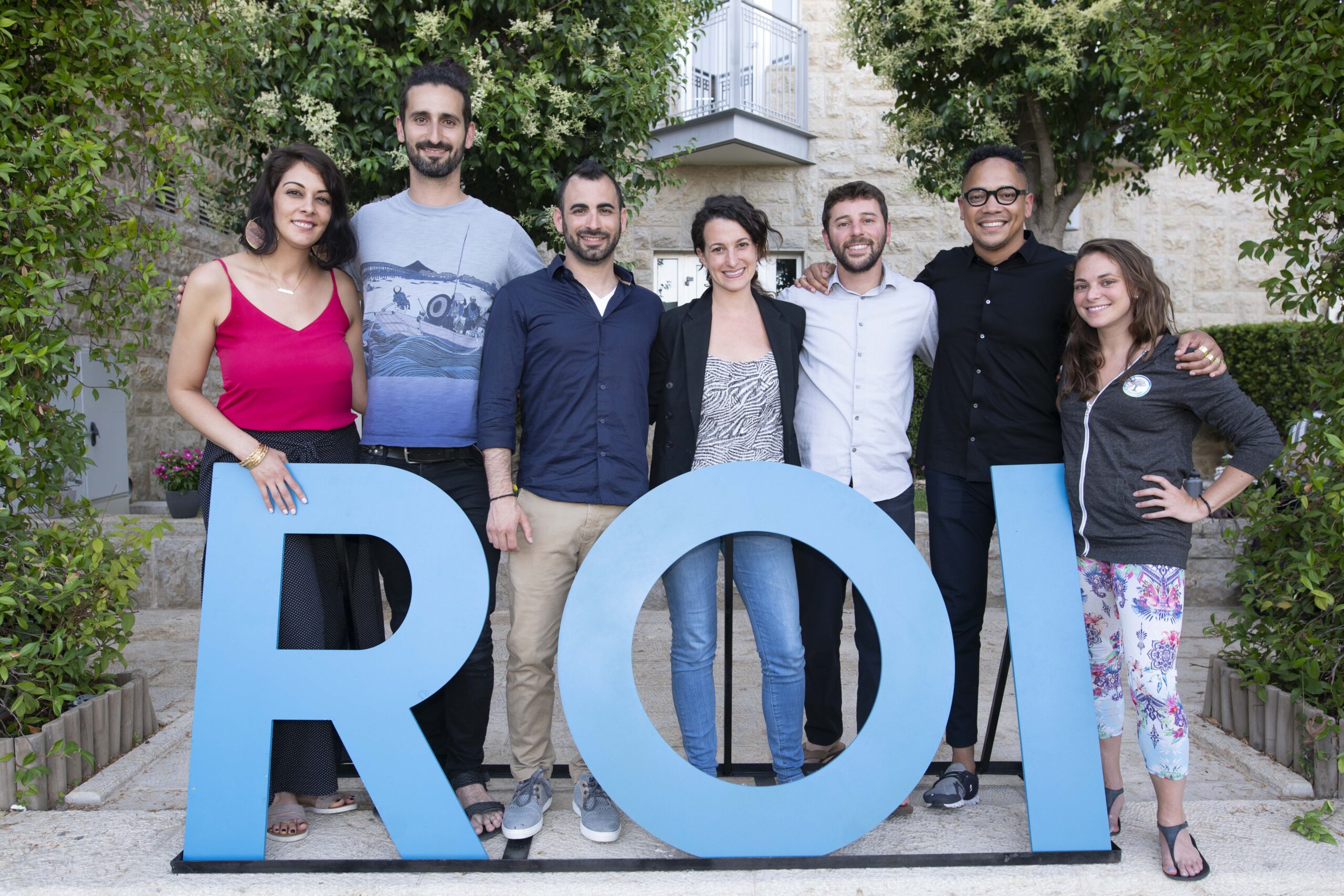 (From left) Leili Davari, Jonathan Matus, Gilad Shamri, Alona Metz, Misha Safyan, Angel Alvarez-Mapp and Courtney Cardin. (Photo/Snir Kazir)