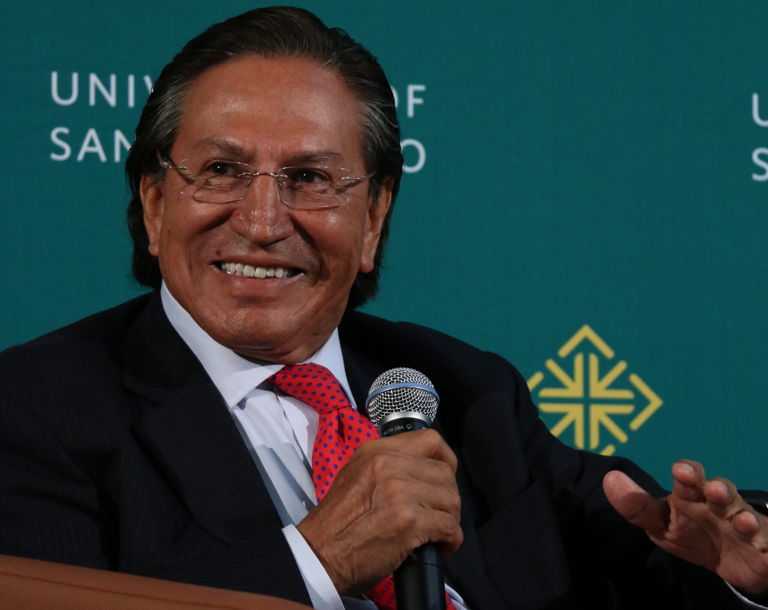 Alejandro Toledo in 2015 at the University of San Francisco. (Photo/Flickr-Kristian George)