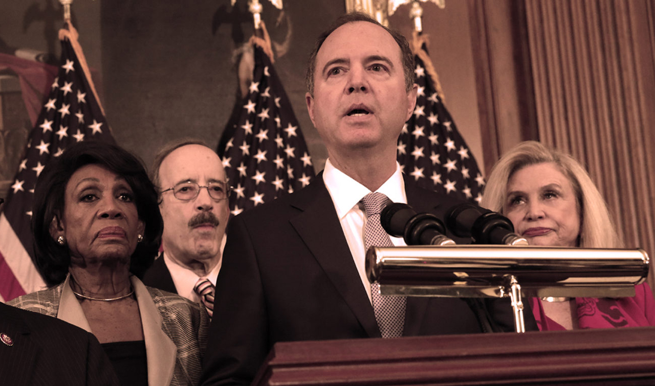 Rep. Maxine Waters (D-Calif.), Rep. Eliot Engel (D-N.Y.), Rep. Adam Schiff (D-Calif.) and Rep. Carolyn Maloney (D-NY) (JTA/Alex Wong/Getty Images)