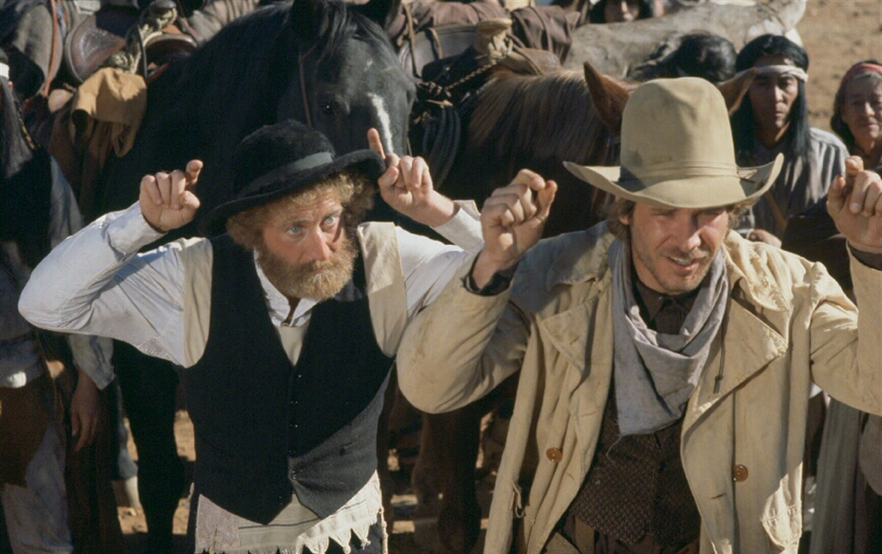 Gene Wilder (left) and Harrison Ford as a Polish rabbi and an American bank robber in "The Frisco Kid," in which the odd couple travels west to San Francisco together.