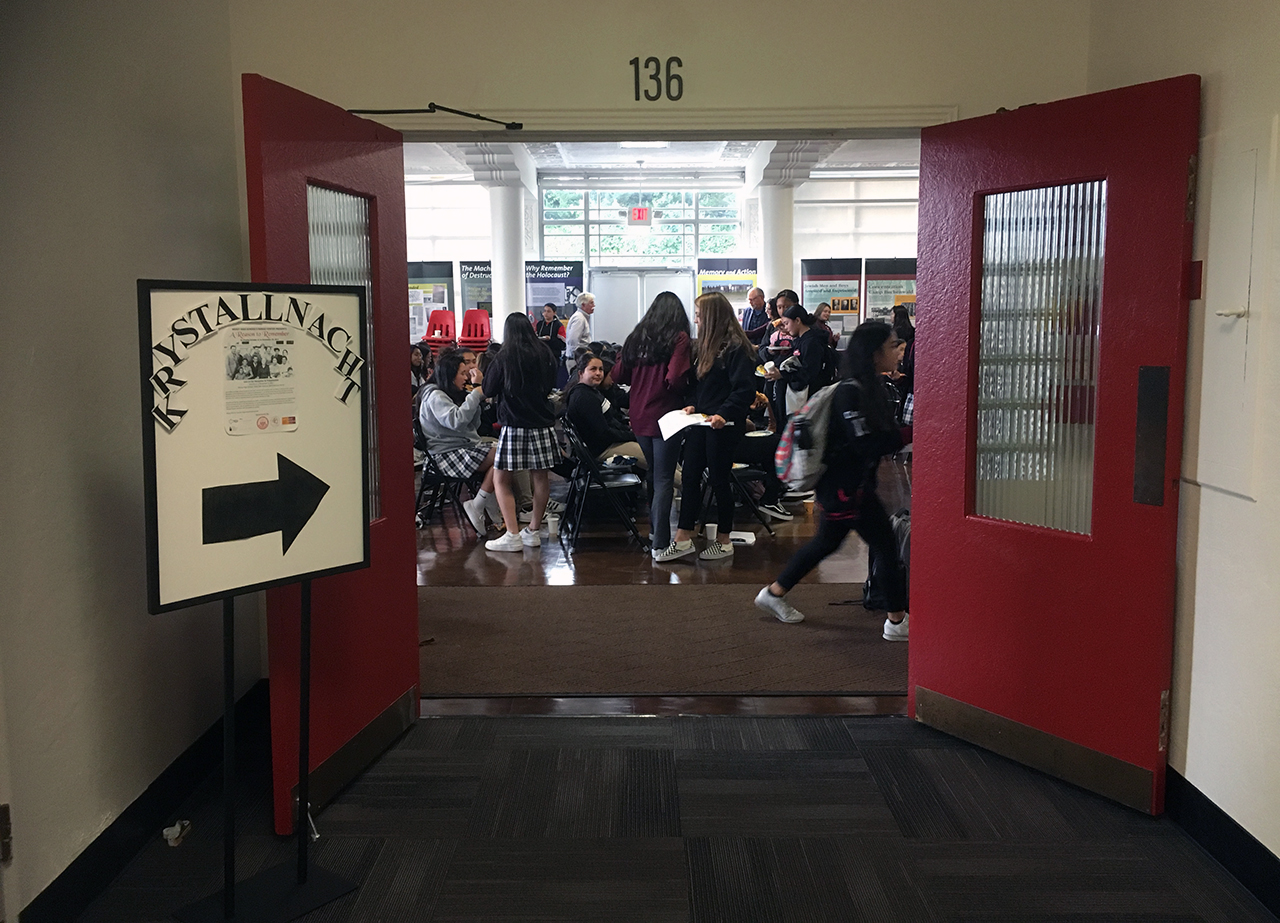 Mercy High School students at the Farkas Center's Kristallnacht event in November 2018. (Photo/Adrian Schrek)