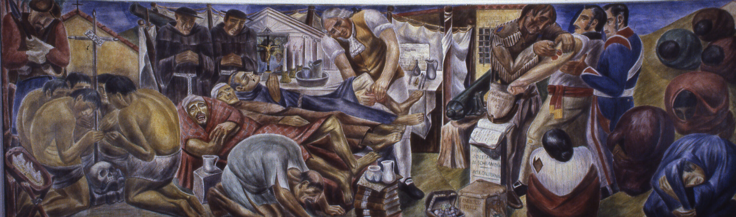 Large panel from Bernard Zakheim's "History of Medicine in California." (Photo/Courtesy UCSF Archives & Special Collections)