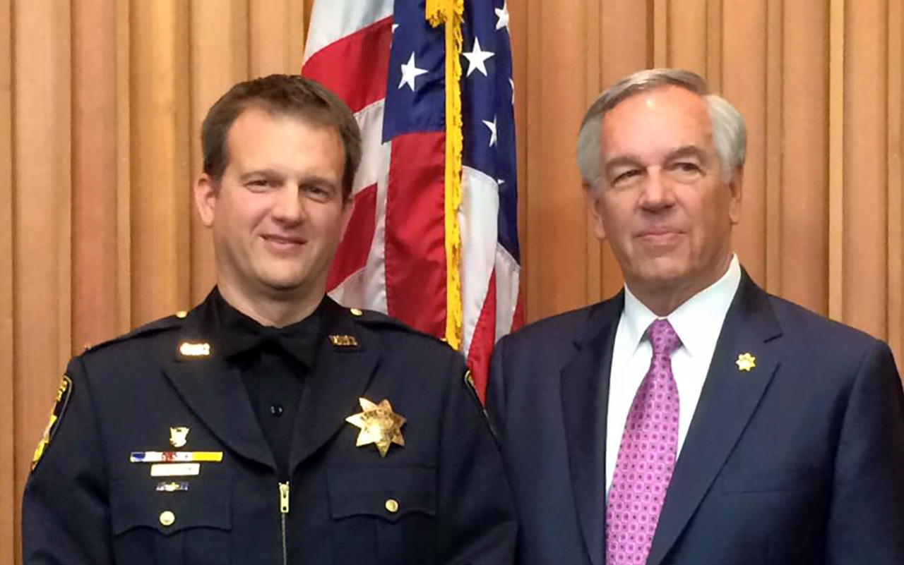 Vallejo Police Lt. Michael Nichelini with his father, former Police Chief Robert Nichelini. (Photo/Facebook)