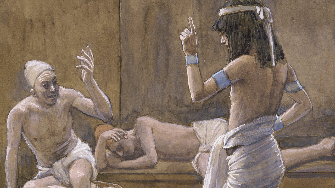 "Joseph Interprets Dreams While in Prison" by James Tissot, ca. 1900.