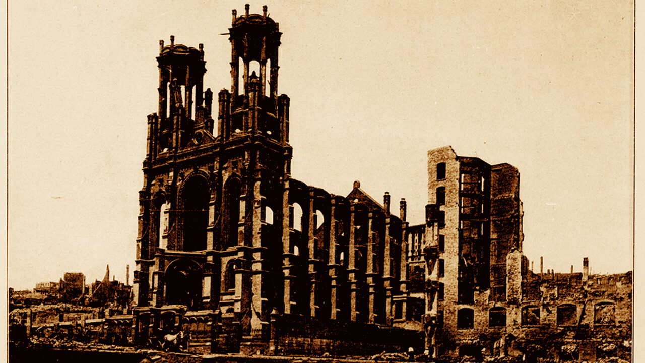 This photo of the post-earthquake ruins of Temple Emanu-El's original building appeared on the cover of our Sept. 21, 1906 issue.