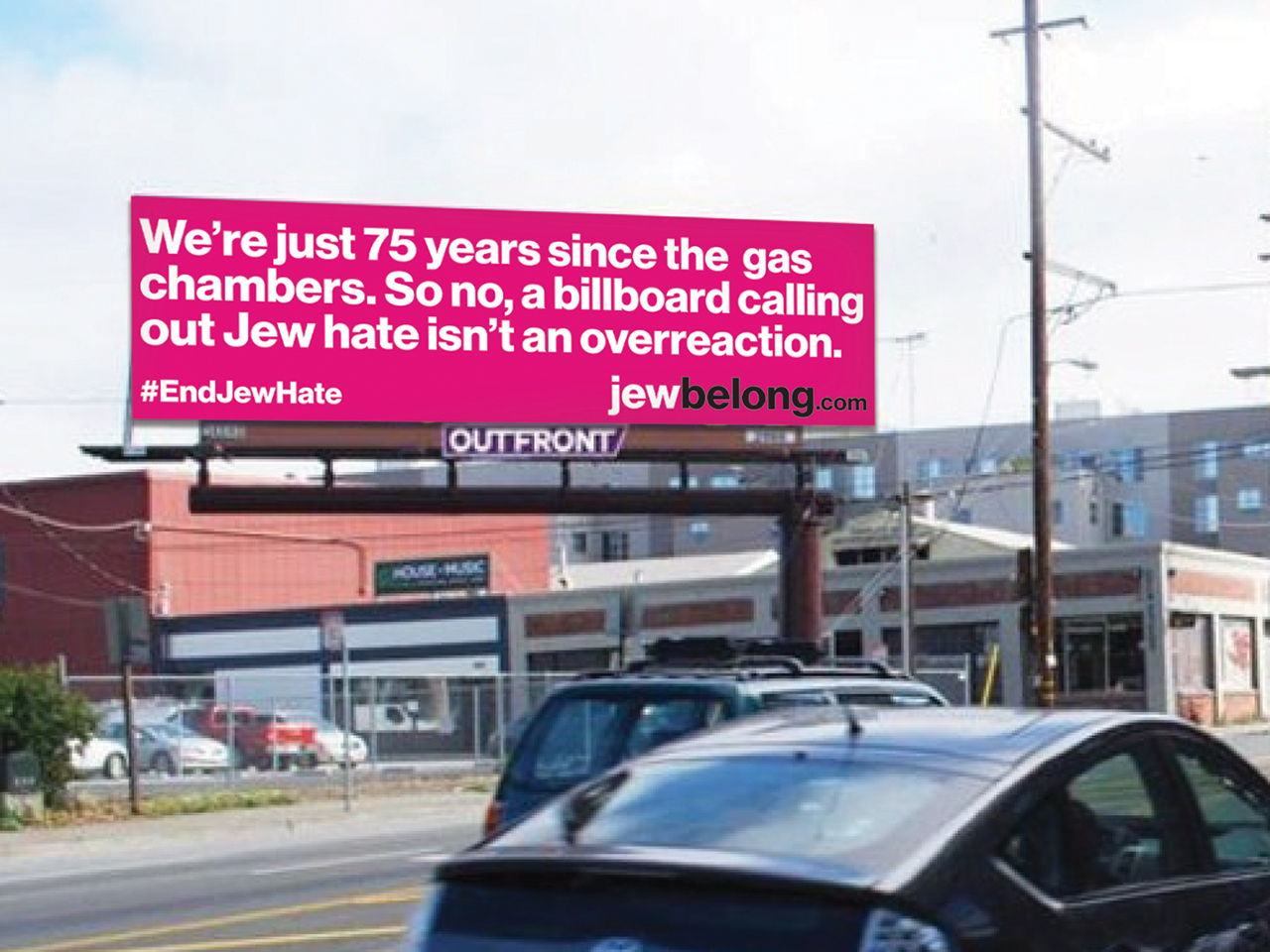 Mockup of one of the JewBelong billboards that will be on display in San Francisco from Feb. 7 through March 13, 2022.