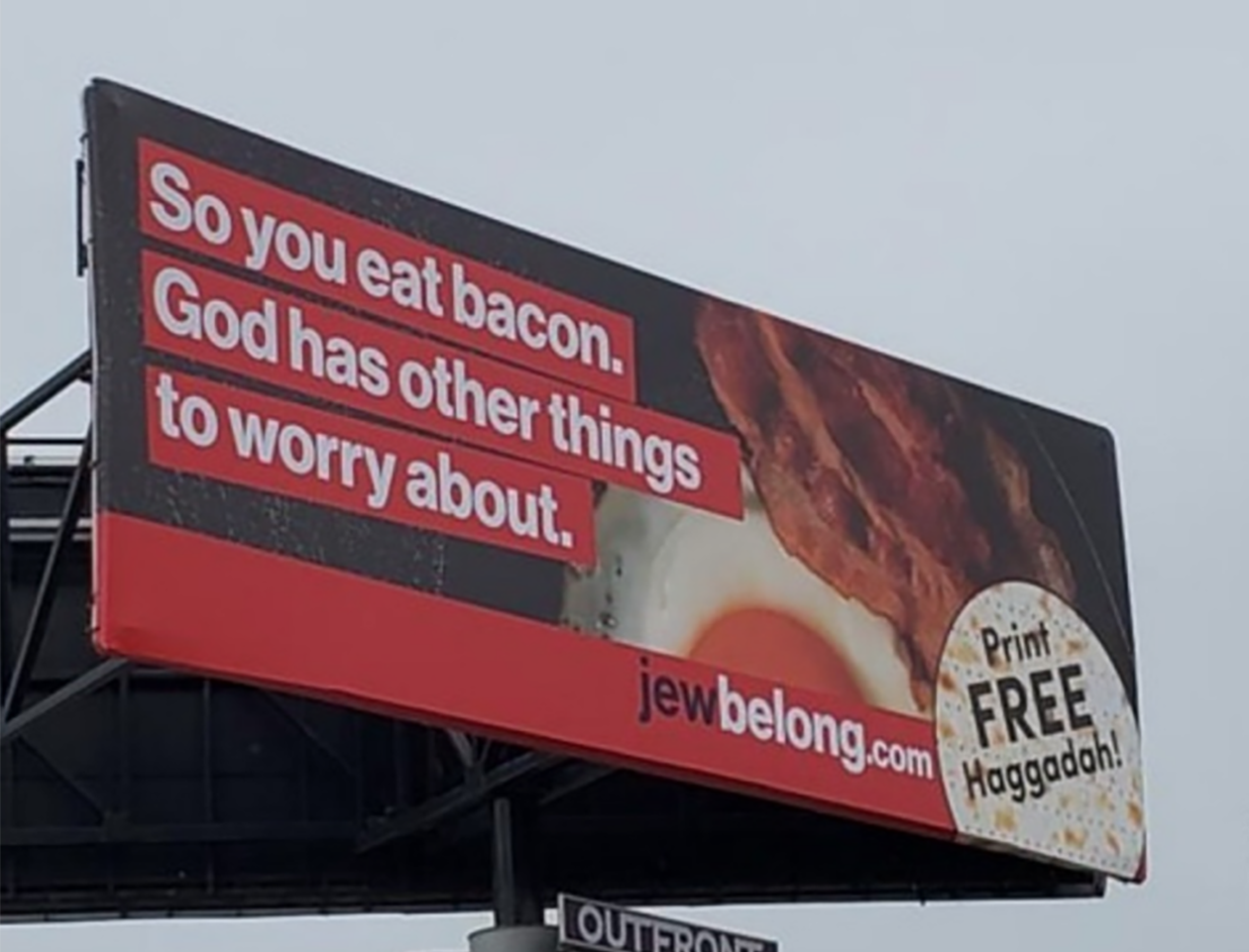A JewBelong billboard in the East Bay