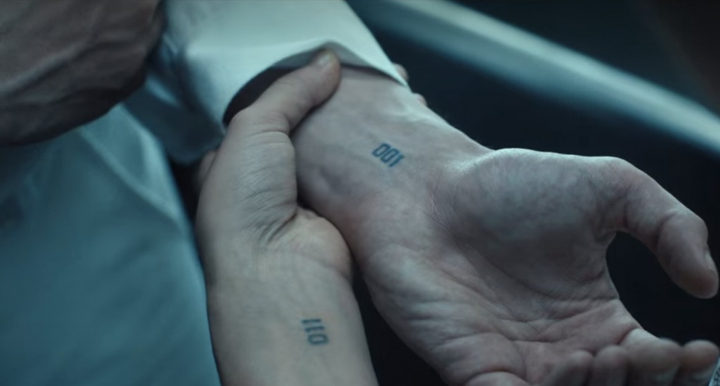A shot of two of the children’s tattoos in the Netflix series “Stranger Things.”