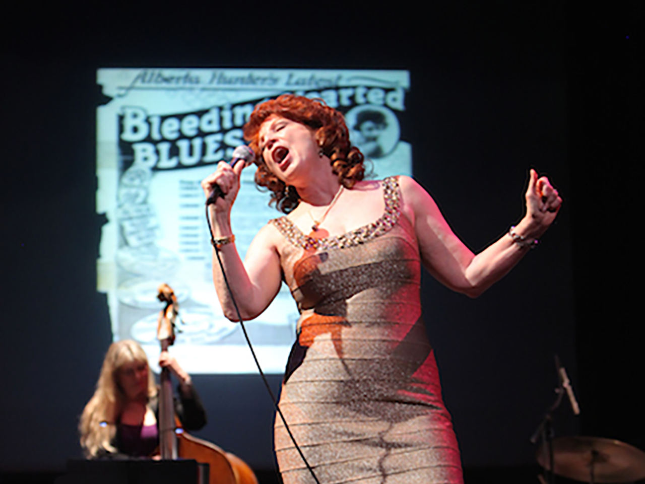 Pamela Rose performing a Wild Women of Song show in 2010.