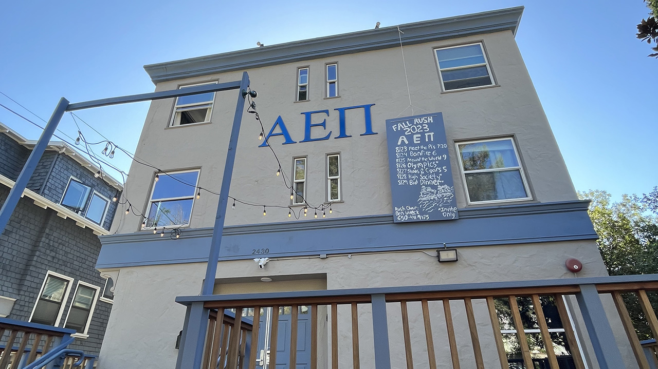 The AEPi house at UC Berkeley, the grounds of which were recently strewn with shellfish in an apparent antisemitic act. (Photo/Courtesy)