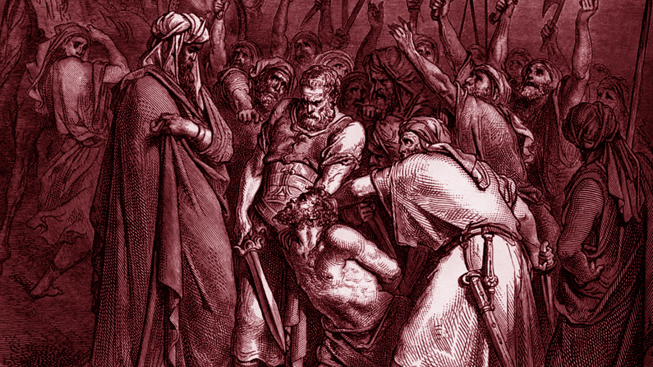 "A morte de Agag" by Gustave Doré depicts the moment before the beheading of Agag, an Amalekite king, in I Samuel.