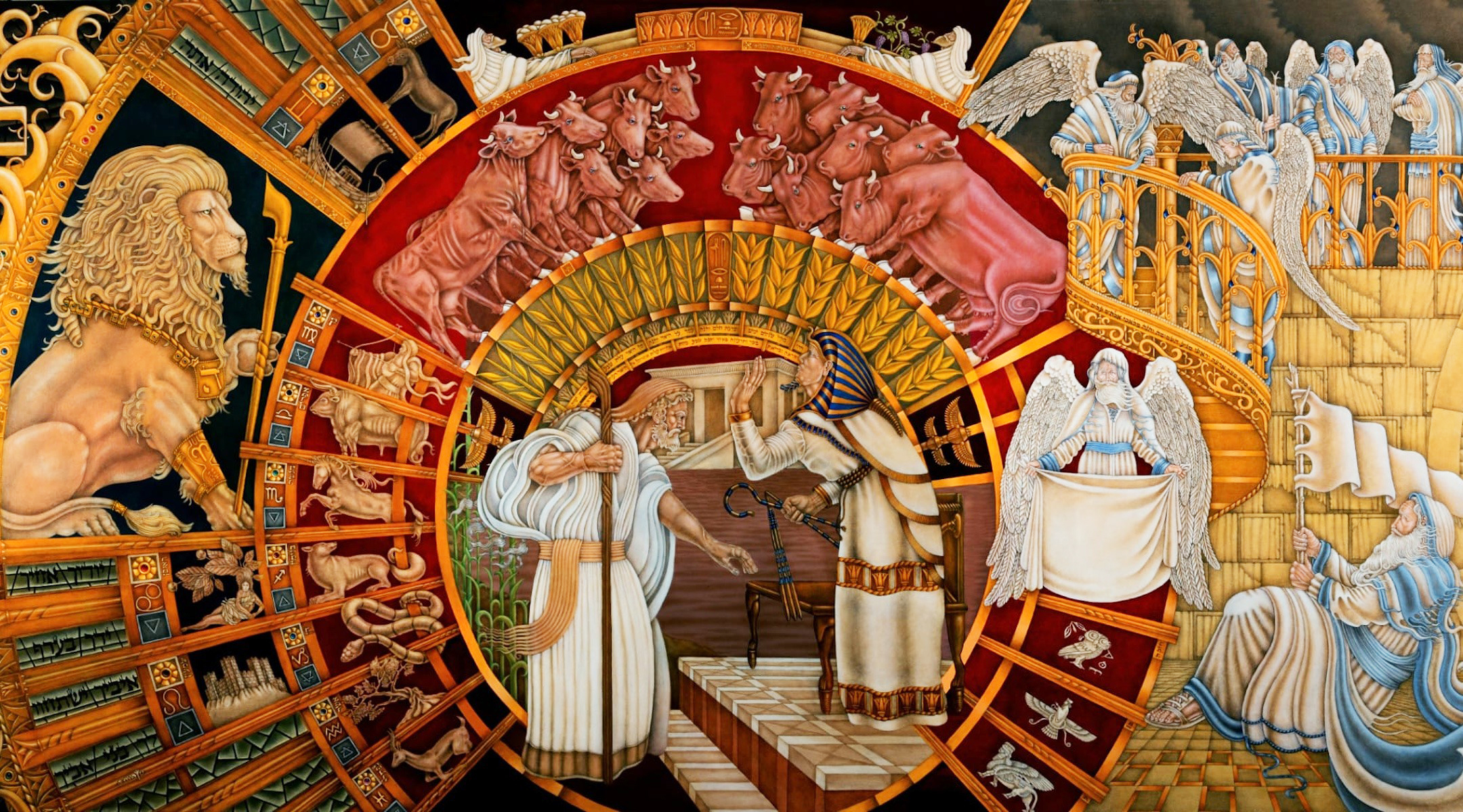 One of Mauricio Avayu's 40 murals depicting key moments in the Torah is displayed at the Jeffrey D. Schwartz & Na Tang Jewish Taiwan Cultural Association center in Taipei. (Photo/JTA-Courtesy of Avayu)