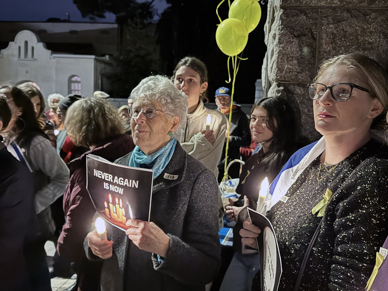 A crowd of East Bay Jews gathered in front Oakland’s Home of Eternity Jewish Cemetery on Saturday in honor of International Holocaust Remembrance Day on Jan. 27. (Photo/Courtesy Nicki Gilbert)