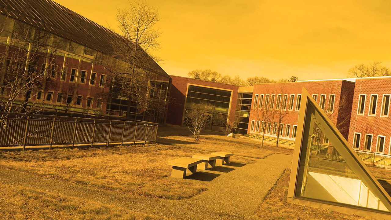 A filtered image of Hebrew College in Newton, Mass., where Rabbi Art Green served as the founding dean until 2022. (Photo/Forward-Wikimedia Commons)