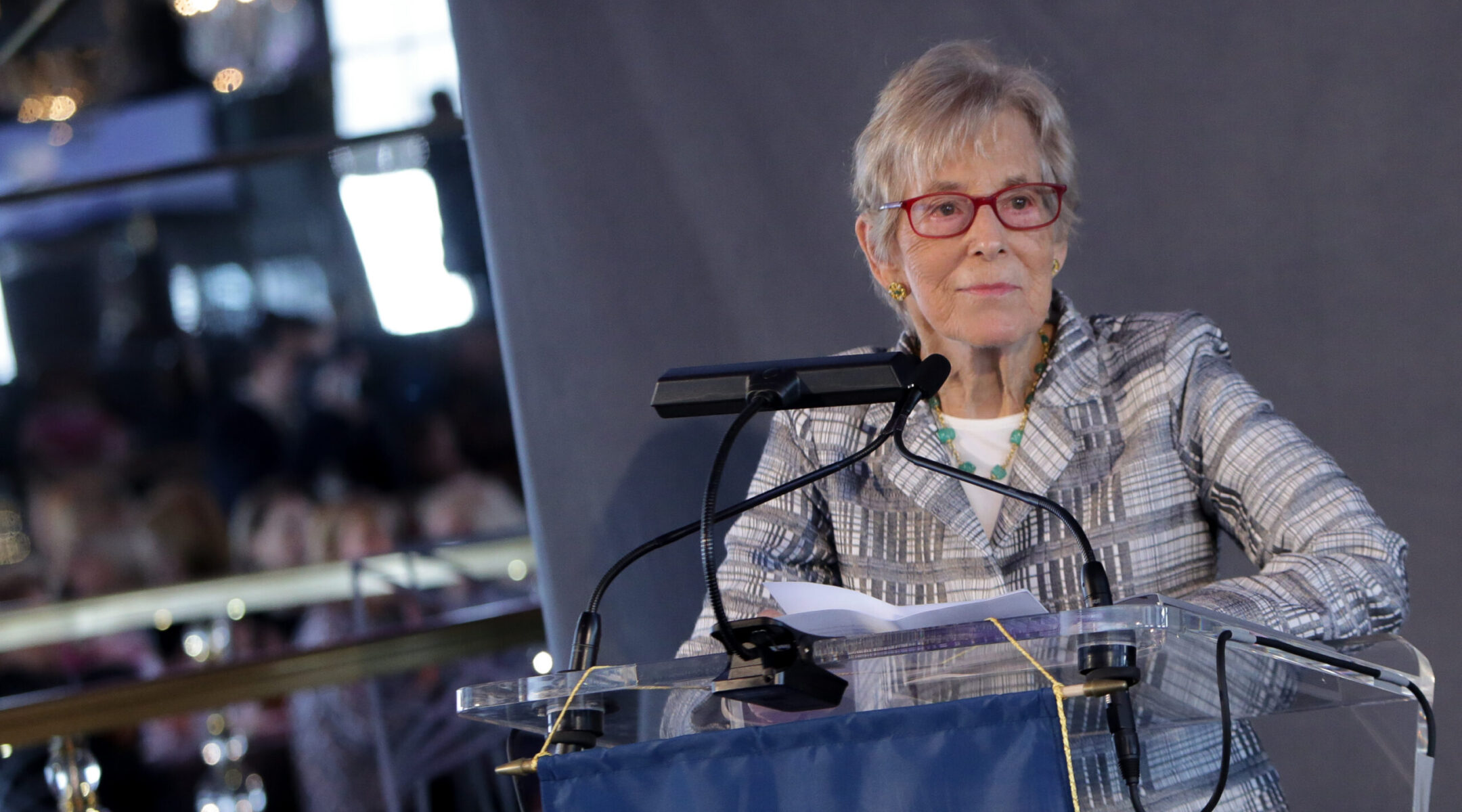 Dr. Ruth Gottesman speaks at a Albert Einstein College of Medicine event at the Rainbow Room in Manhattan, May 17, 2016. (Photo/JTA-Brent N. Clarke-Getty Images)