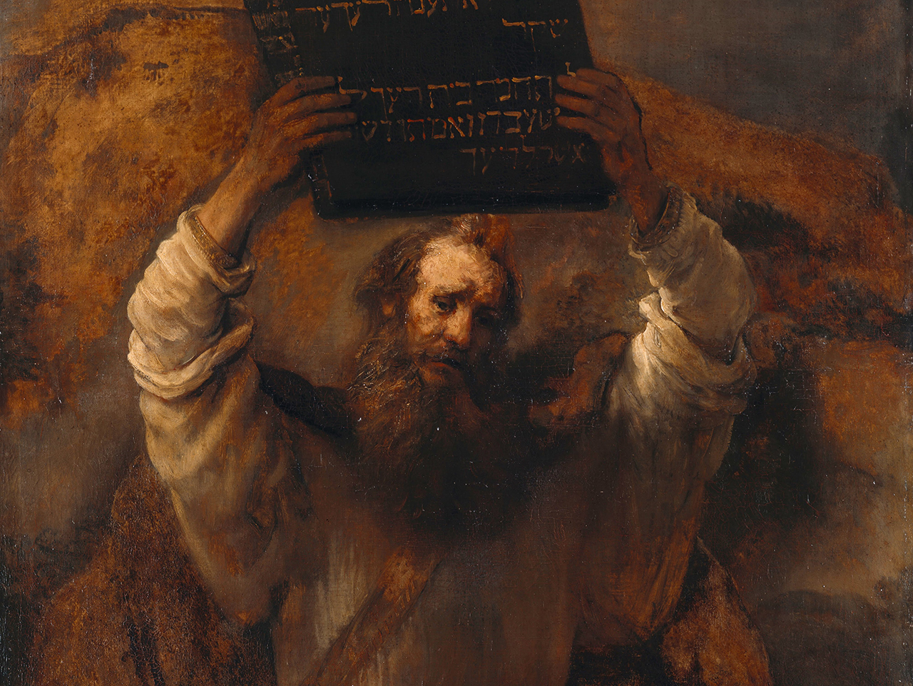 From "Moses Breaking the Tablets of the Law" by Rembrandt