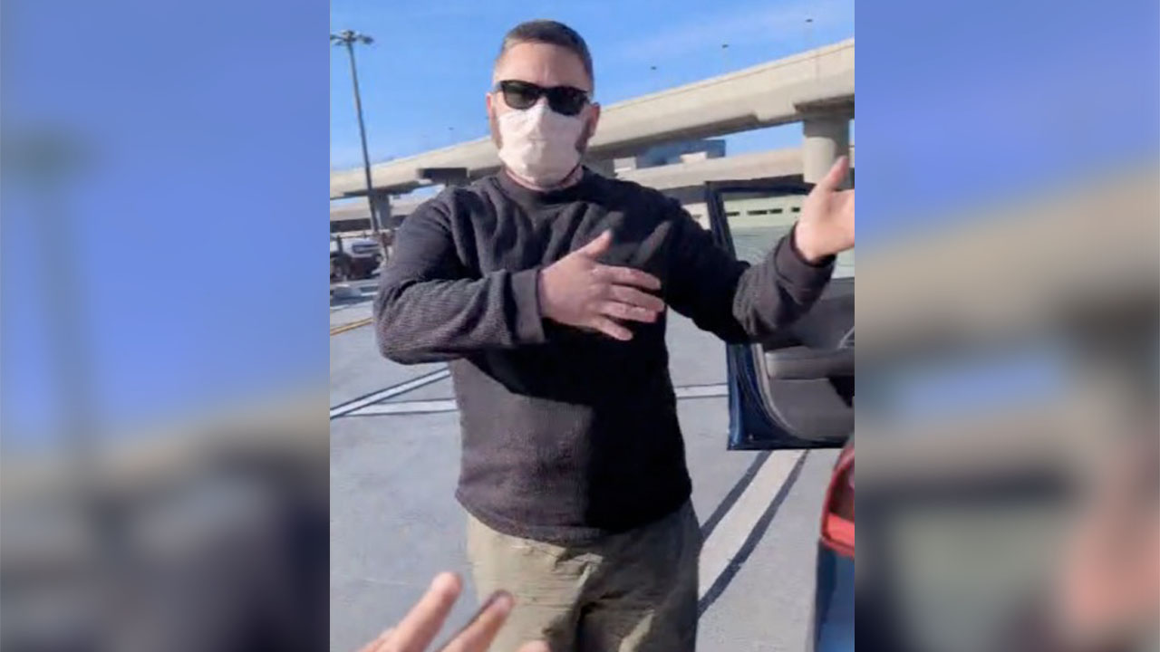 A photo of the suspect in the immediate aftermath of an alleged assault on an Israeli Lyft rider at San Francisco International Airport on Oct. 26, 2023.