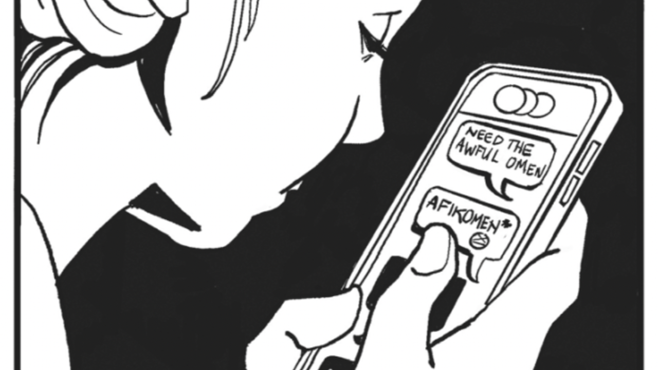 Detail of an illustration from "The Awful Omen," A. J. Sass's contribution to the "On All Other Nights" anthology. (Illustration/Shannon Hochman)