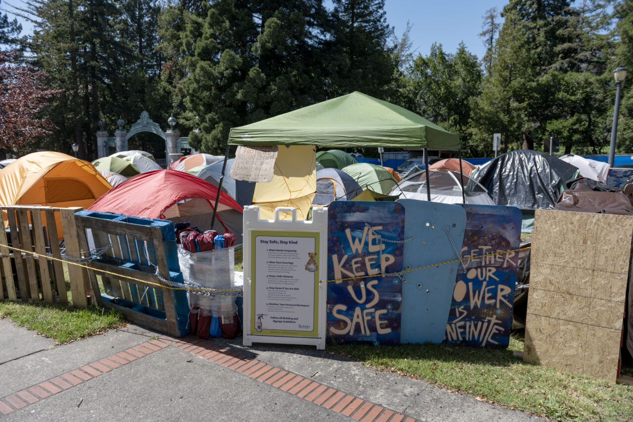 Tents on UC Berkeley campus