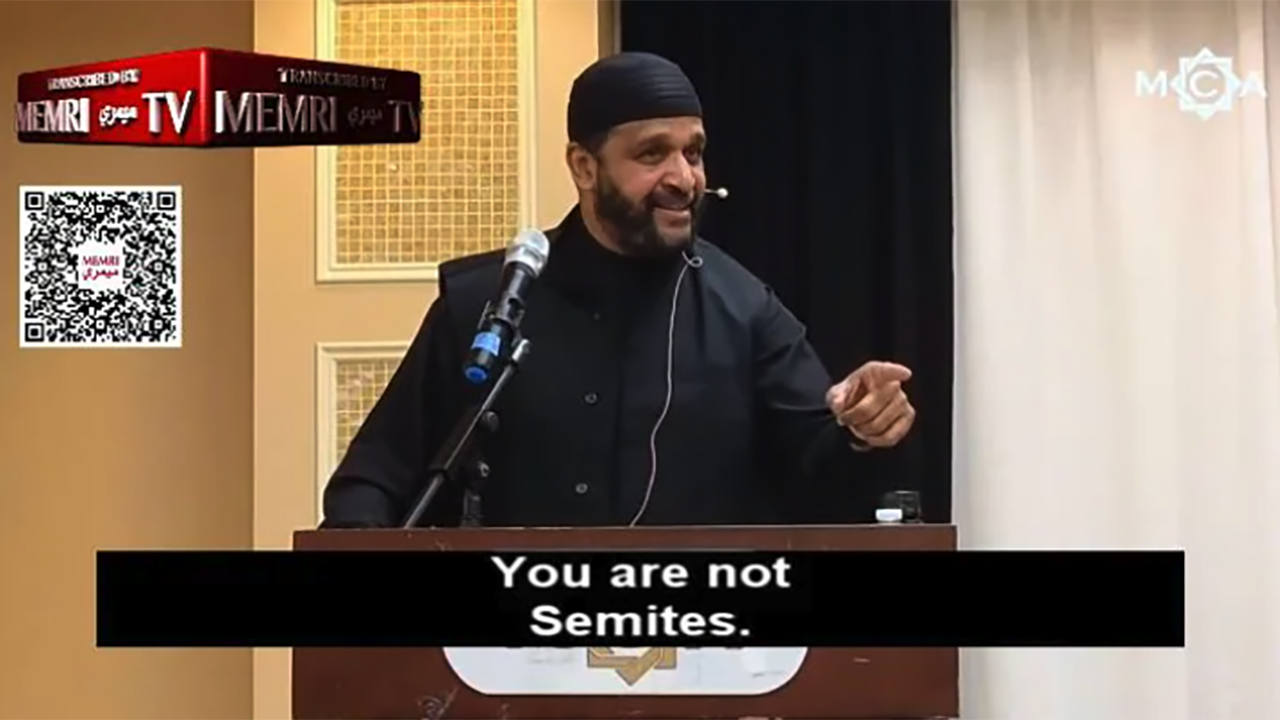 Imam Amir Abdel Malik Ali of Masjid Al-Islam in Oakland speaking at the Muslim Community Association in Santa Clara, Dec. 13, 2023. (Photo/Memri TV)