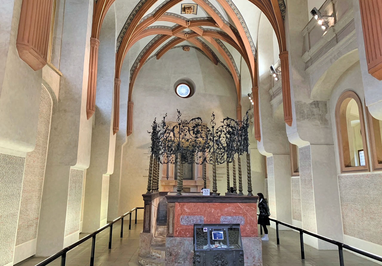 At Pinkas Synagogue in the Czech Republic, the Jews are gone, but their names remain: The walls are lined with names of Holocaust victims. (Photo/Karen Galatz)
