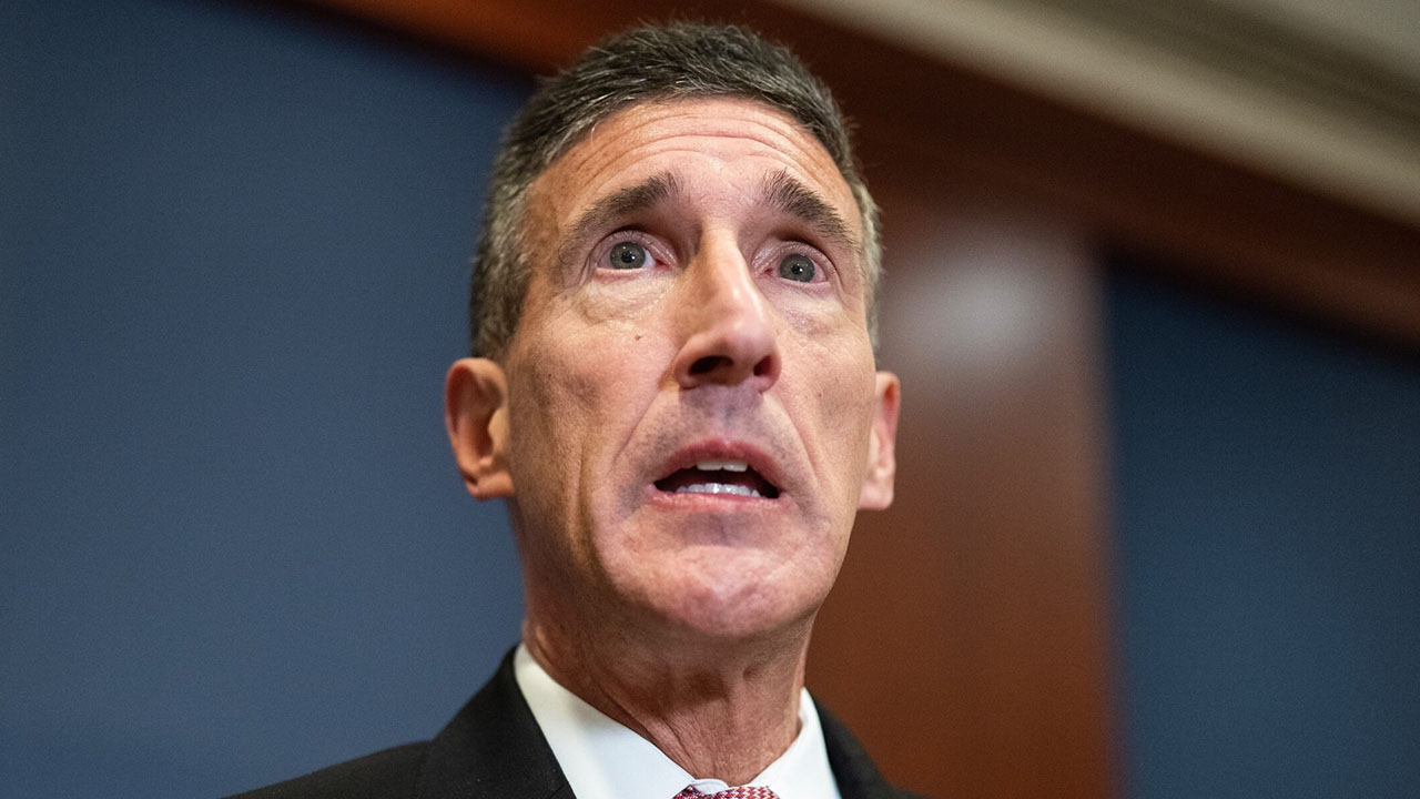 Rep. David Kustoff, a Tennessee Republican, talks with reporters in the Capitol Visitor Center after an all members briefing on the attack on Israel on Oct. 11, 2023. (JTA/Tom Williams/CQ-Roll Call, Inc via Getty Images)