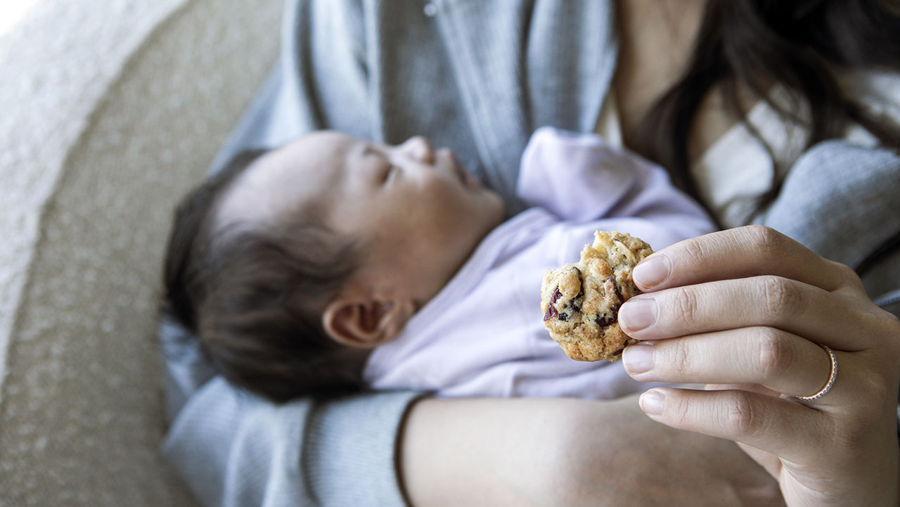 An oatmeal white chocolate "lactation cookie," which includes ingredients that improve milk production, according to Tali Biale. (Photo/Kara Brodgesell)