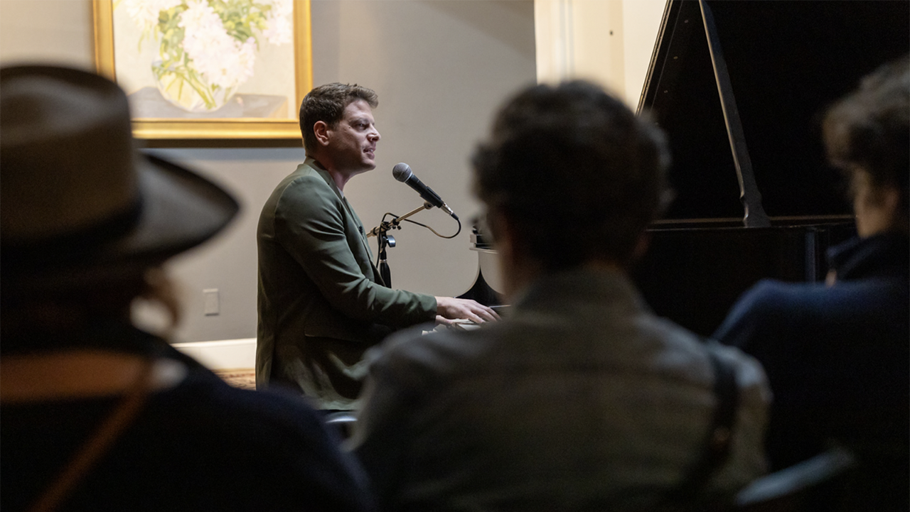 Orion Stone performs at "Truth and Remembrance" at the Piedmont Center for the Arts, May 15, 2024. (Photo/Julie Reichle for The Piedmont Exedra)