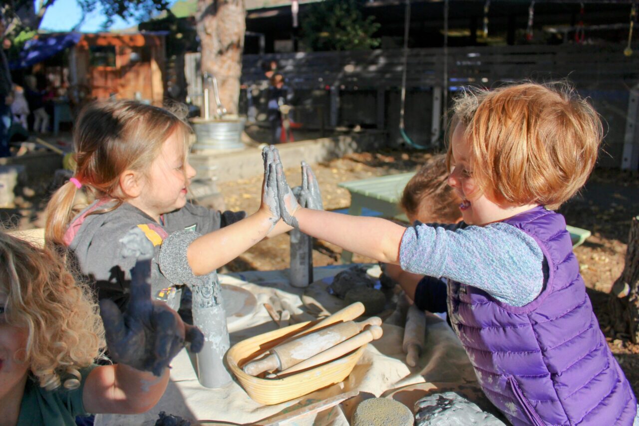 Talia and Nora play at Gan Preschool in San Rafael. (Courtesy)