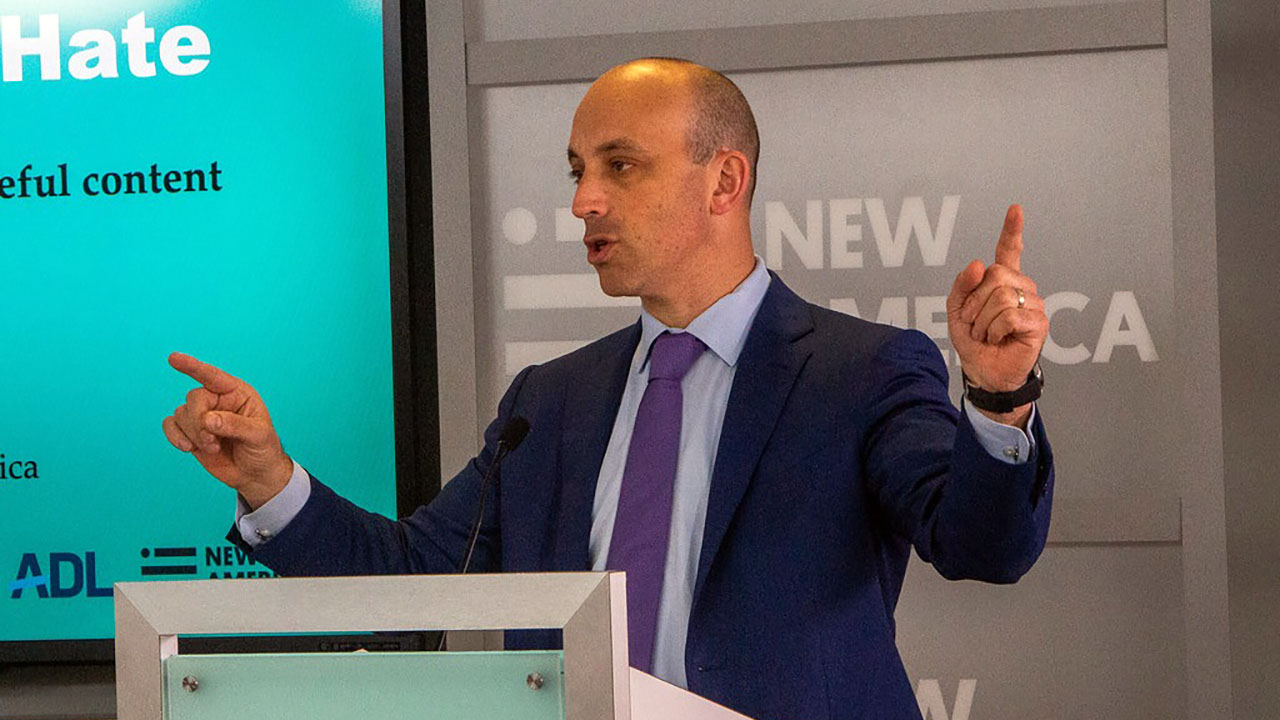 Anti-Defamation League CEO Jonathan Greenblatt speaking in 2019. (Flickr-New America CC BY 2.0)