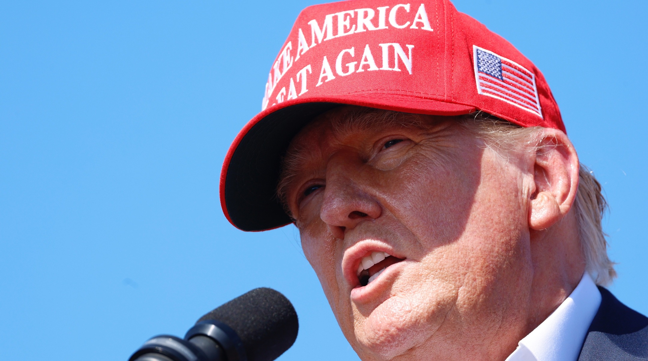 Former U.S. President Donald Trump, the 2024 Republican presidential candidate, speaks during a rally at Greenbrier Farms in Chesapeake, Virginia, June 28, 2024 (Anna Moneymaker/Getty Images)