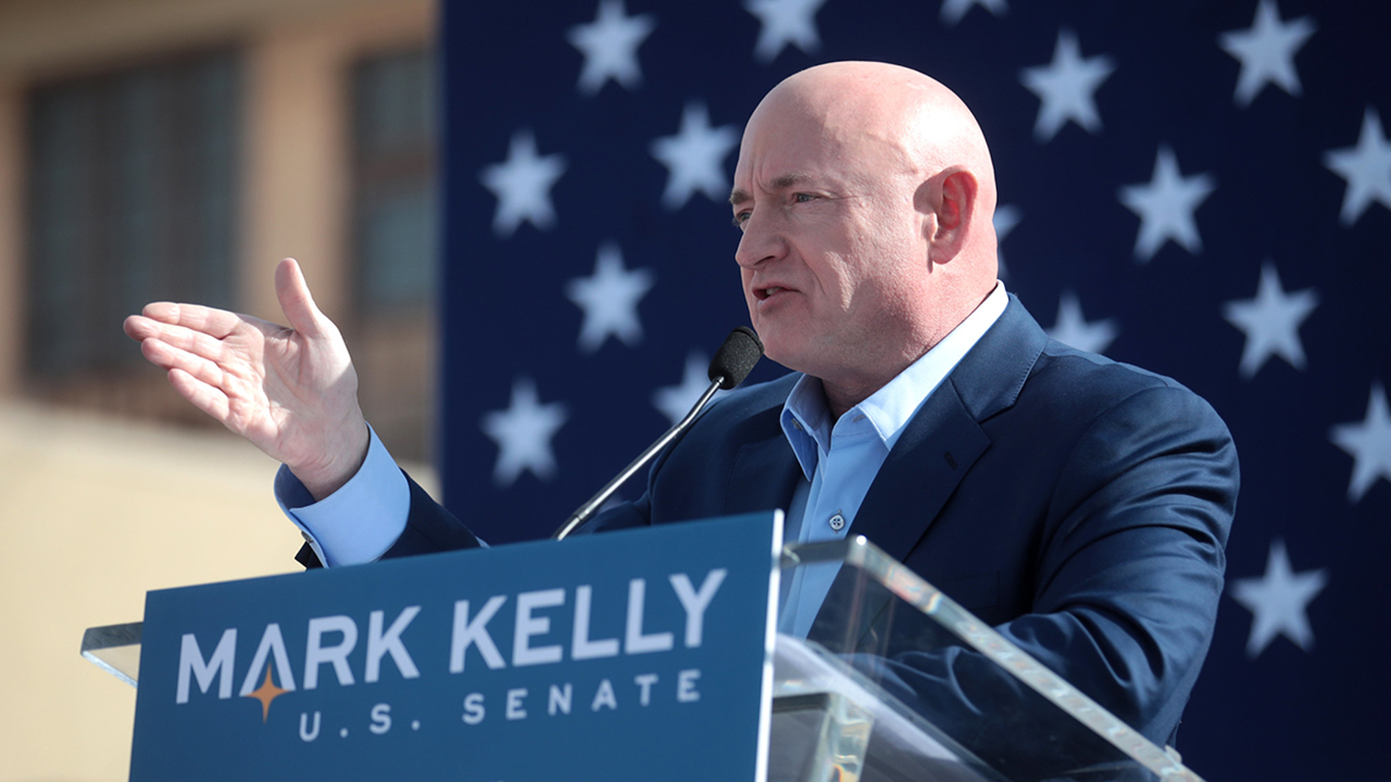 Mark Kelly speaking with supporters at the Phoenix launch of his U.S. Senate campaign at The Van Buren in Phoenix, Arizona. (Gage Skidmore via Flickr CC BY-SA 2.0)