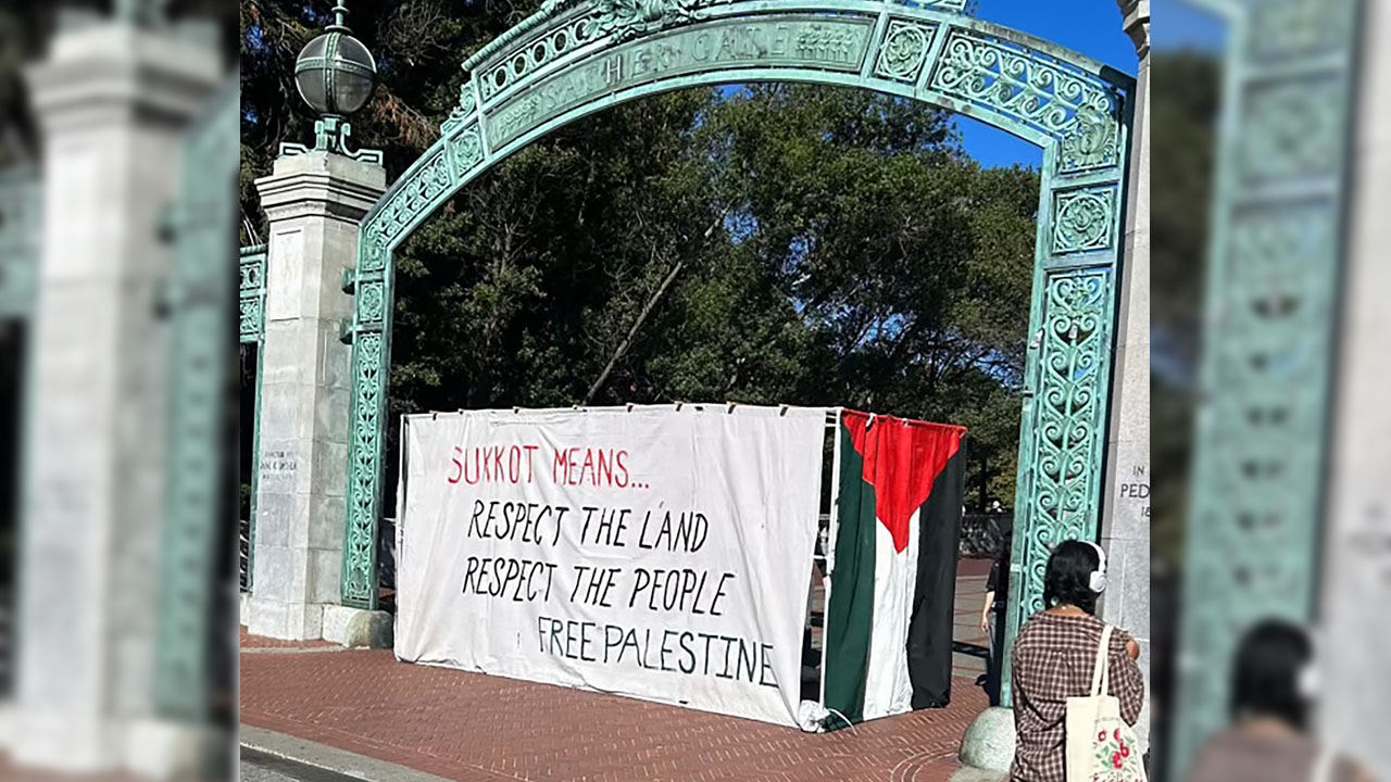 UC Berkeley dismantles ‘Gaza solidarity sukkah’ blocking main gate