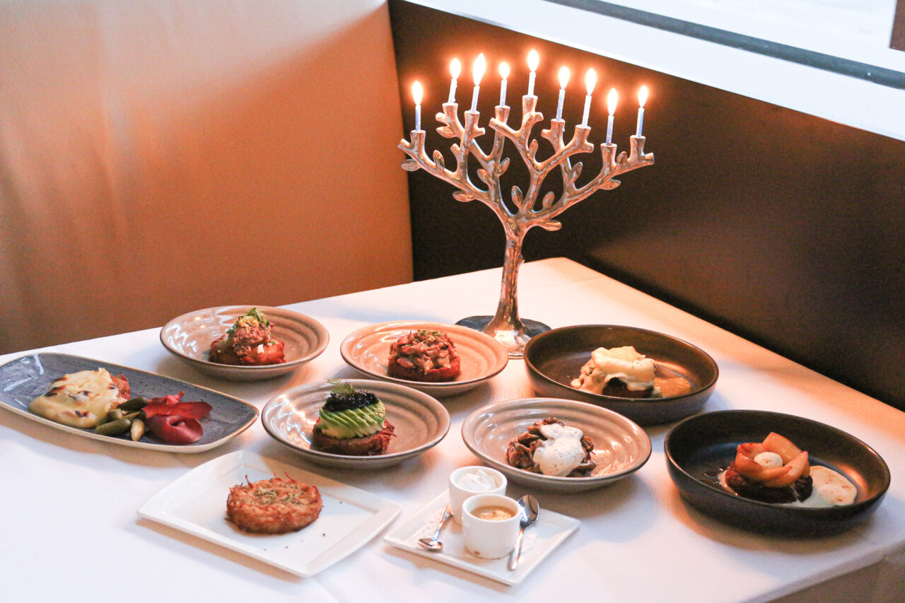 One Market Restaurant's annual Latke Festival features nine unconventional "loaded" latkes. (Courtesy)