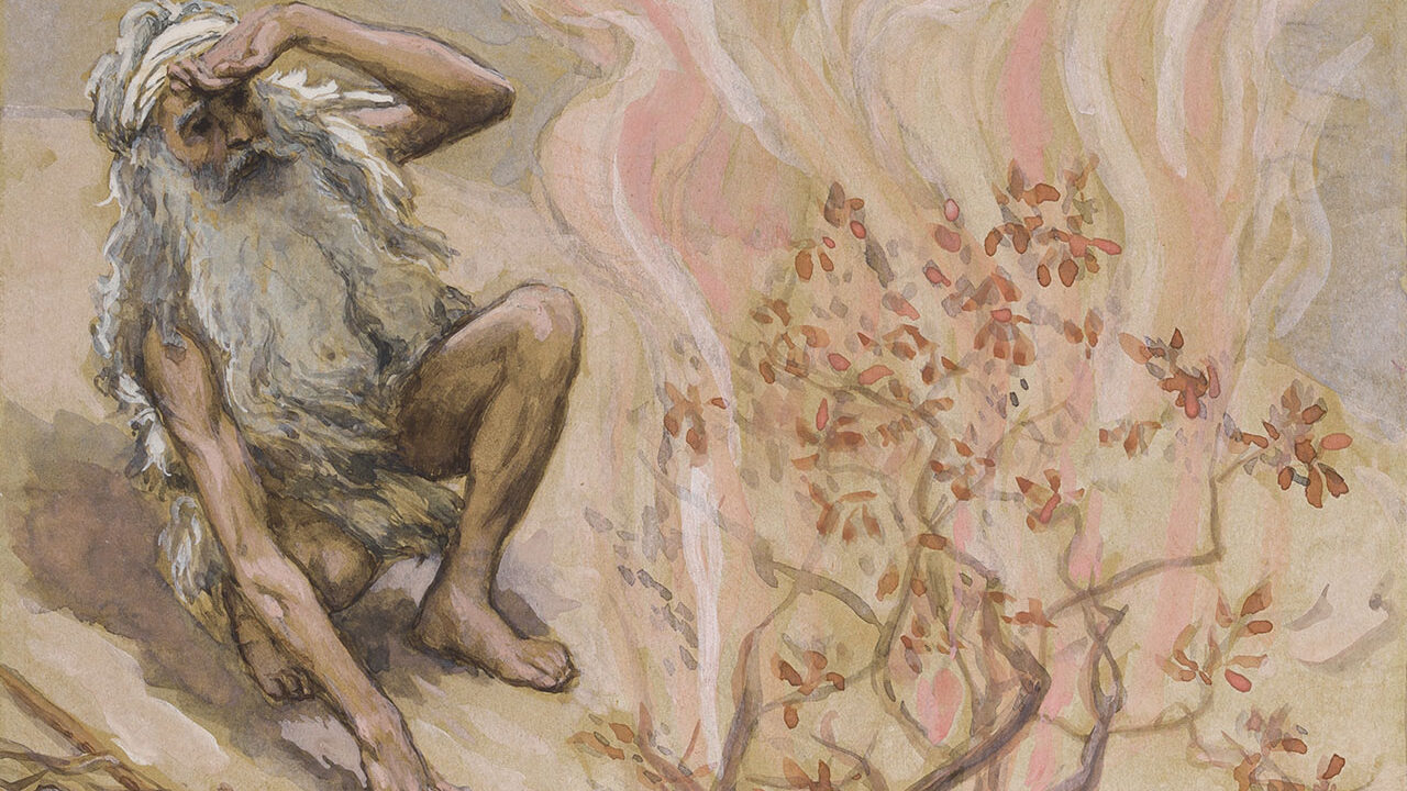 "Moses Adores God in the Burning Bush" by James Tissot, ca. 1900