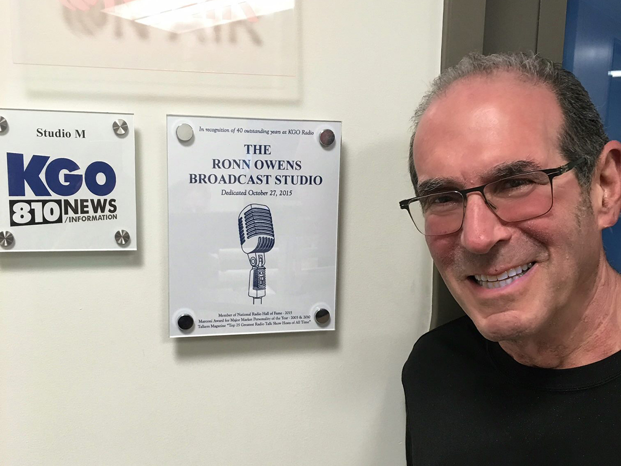 Ronn Owens at the KGO studio that now bears his name. (Courtesy)